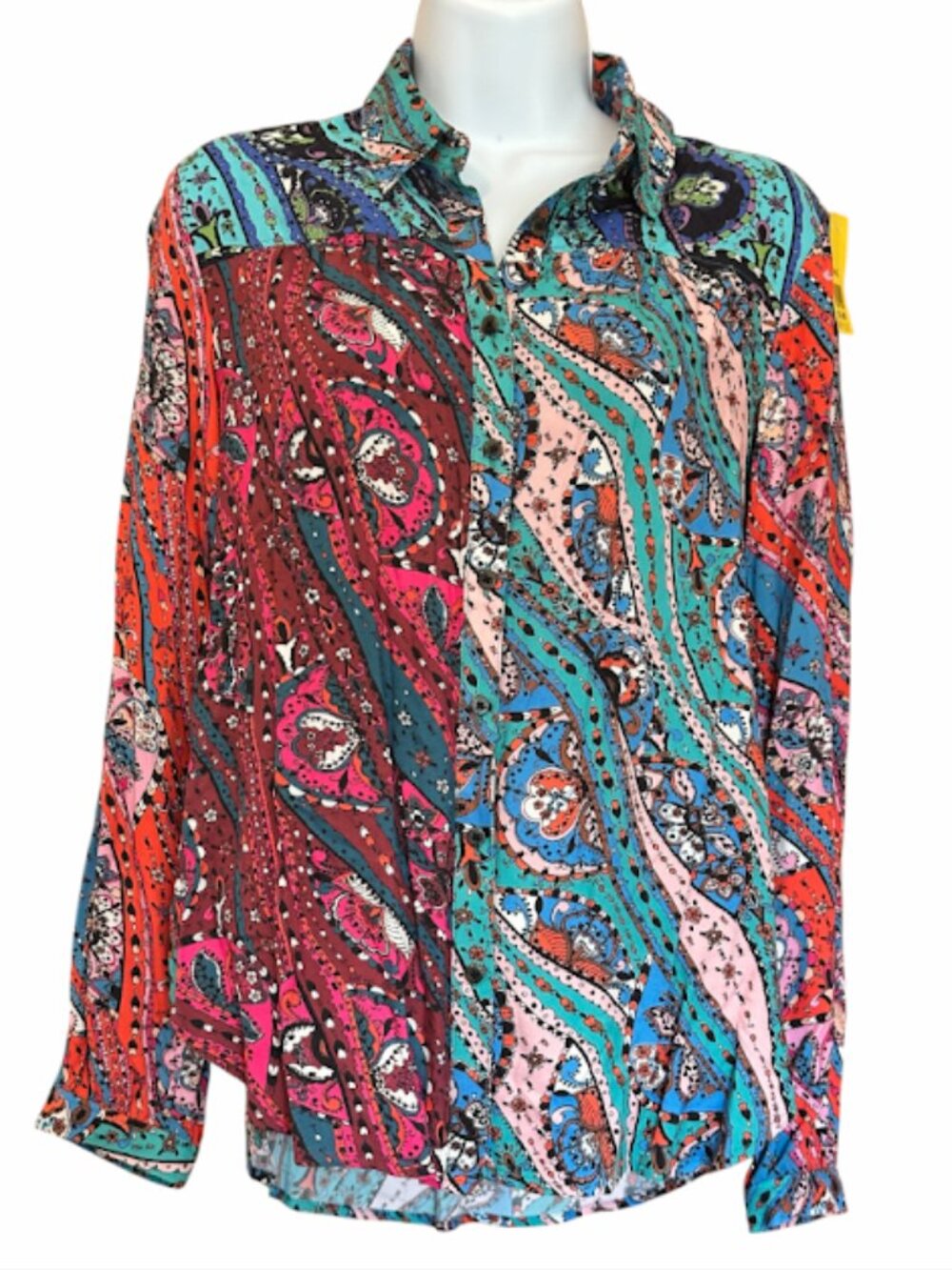 Maeve Alida Contrast Button-Down Shirt. Size XS - Picture 8 of 8